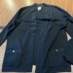 Anne Klein Black Open Front Sweater